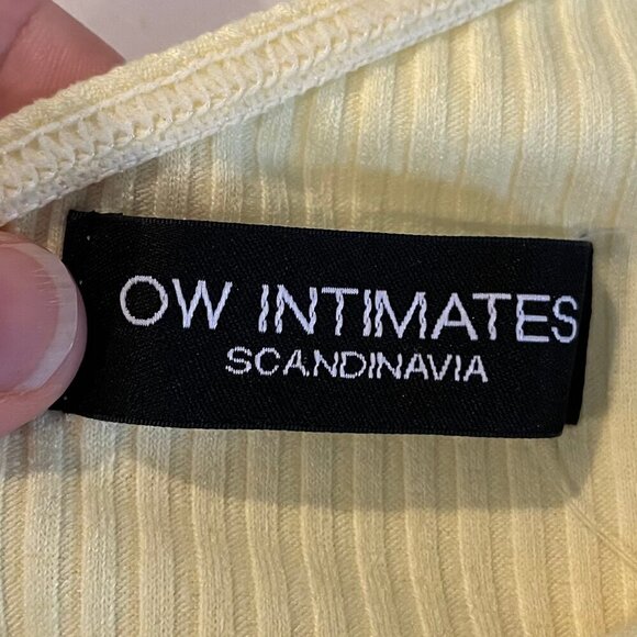 OW Intimates Scandinavia Twiga 1 Shoulder Ribbed Poly Bodysuit Pale Yellow Sz 2 - Picture 9 of 12